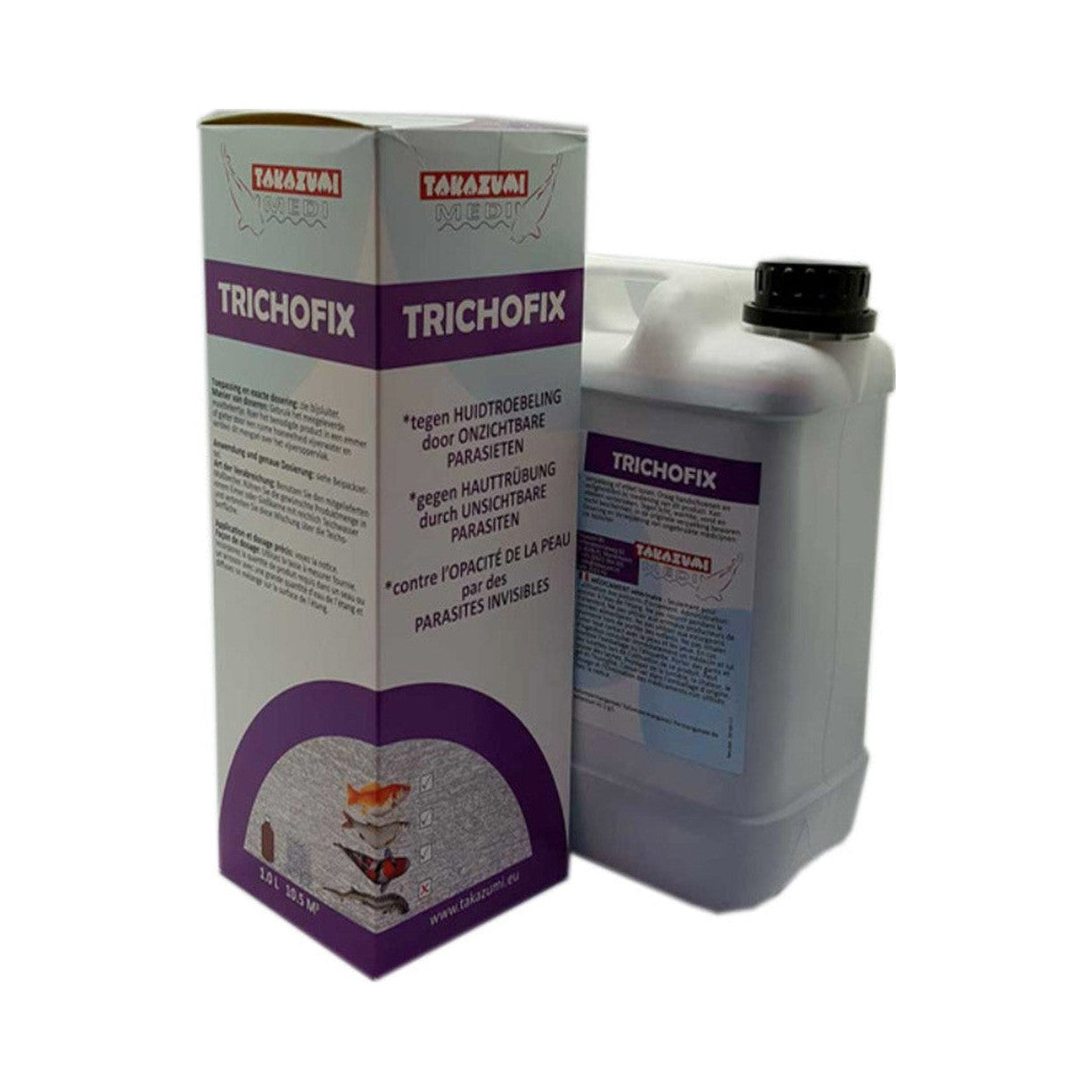 Takazumi Trichofix 2,5 liter – diergeneesmiddel tegen huidparasieten bij koi