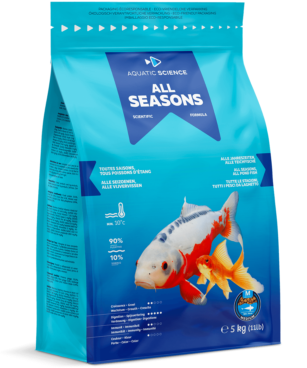 Aquatic Science All Seasons Small 5 kg – basisvoer voor vijvervissen