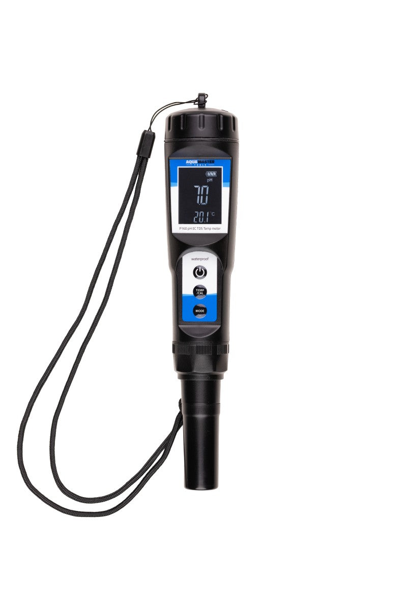 AquaMaster P160 Pro2 pH- EC- en temperatuurmeter voor de koivijver