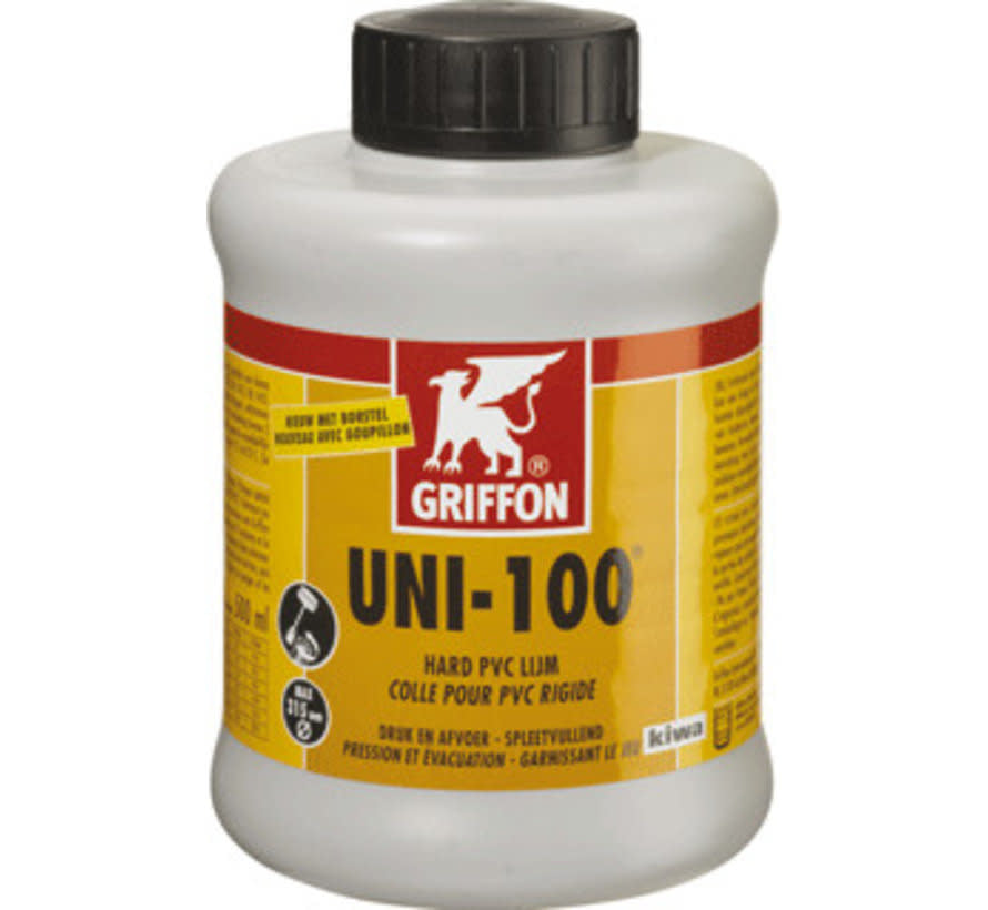 Griffon PVC-lijm Uni-100 250 ml – waterdicht verlijmen van hard PVC