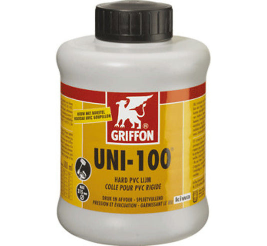 Griffon PVC-lijm Uni-100 1000 ml – waterdicht verlijmen van hard PVC