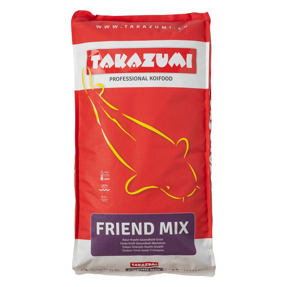Takazumi Friend Mix 10 kg koivoer – verpakking achterzijde