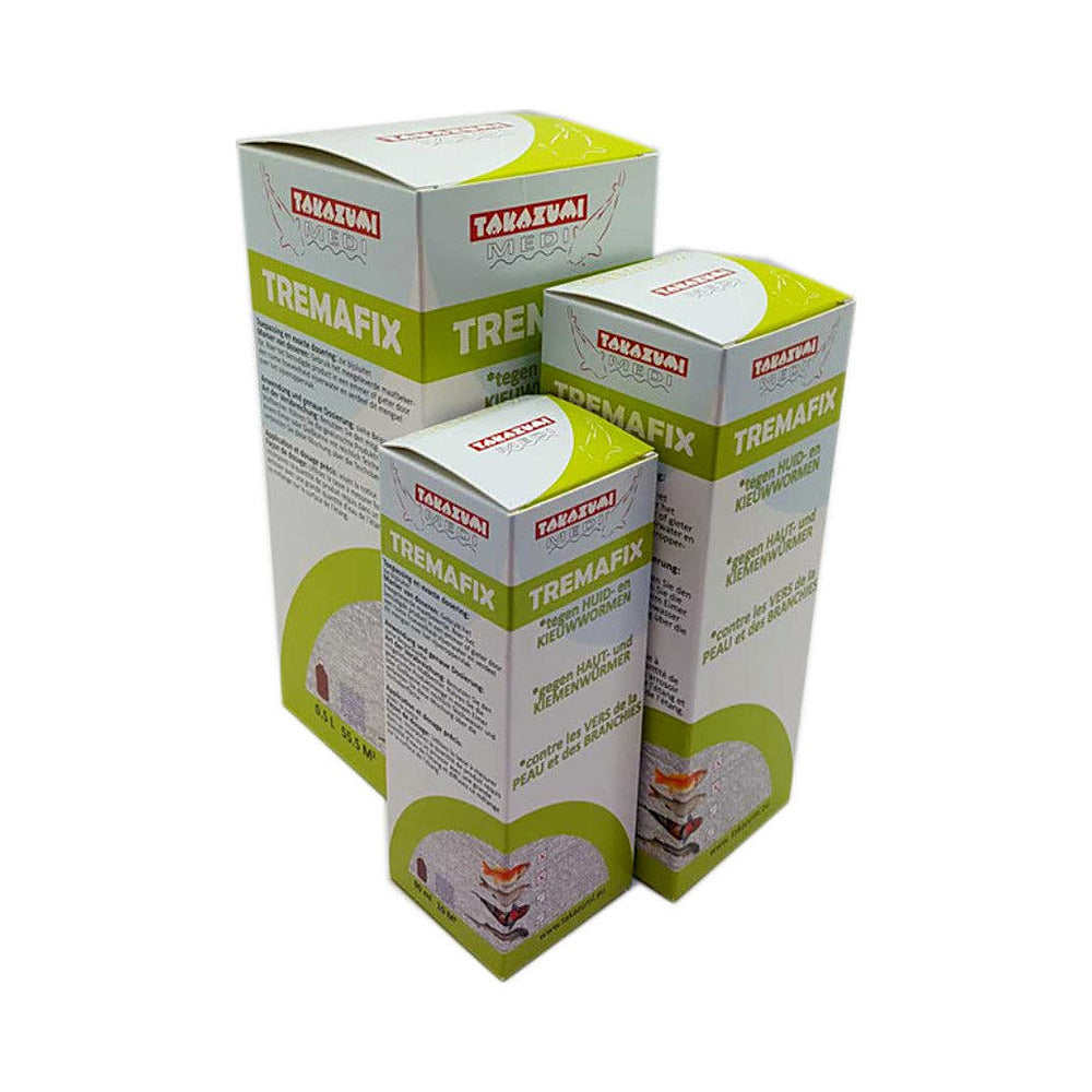 Takazumi Tremafix 90 ml – tegen huid- en kieuwwormen en parasitaire kreeftachtigen